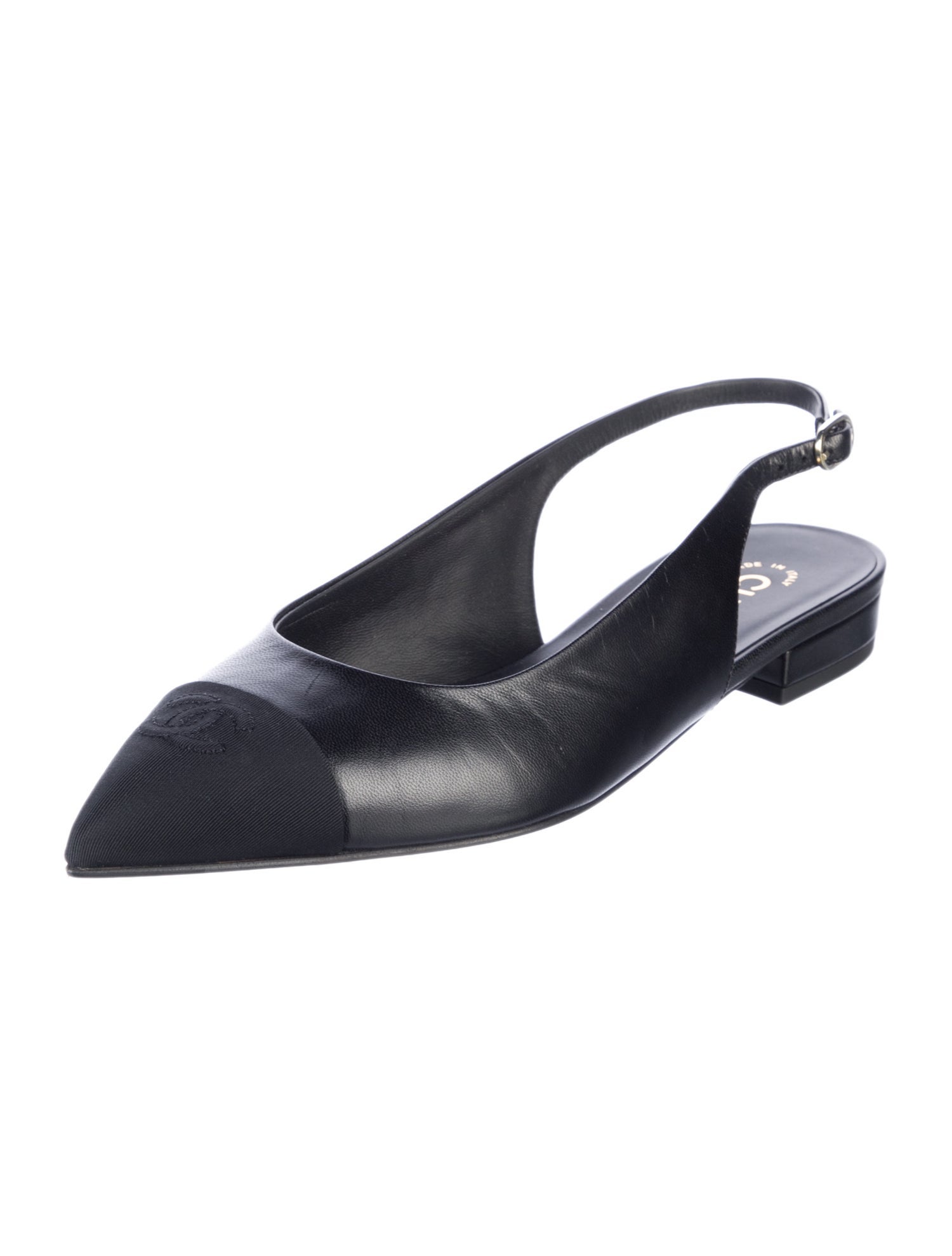 Chanel 2024 Interlocking CC Logo Slingback Flats