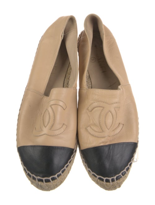 Chanel Interlocking CC Logo Leather Espadrilles