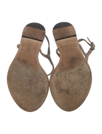 Chanel Interlocking CC Logo Leather Slingback Flats