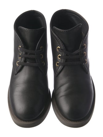 Chanel 2016 Interlocking CC Logo Lace-Up Boots