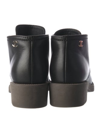 Chanel 2016 Interlocking CC Logo Lace-Up Boots