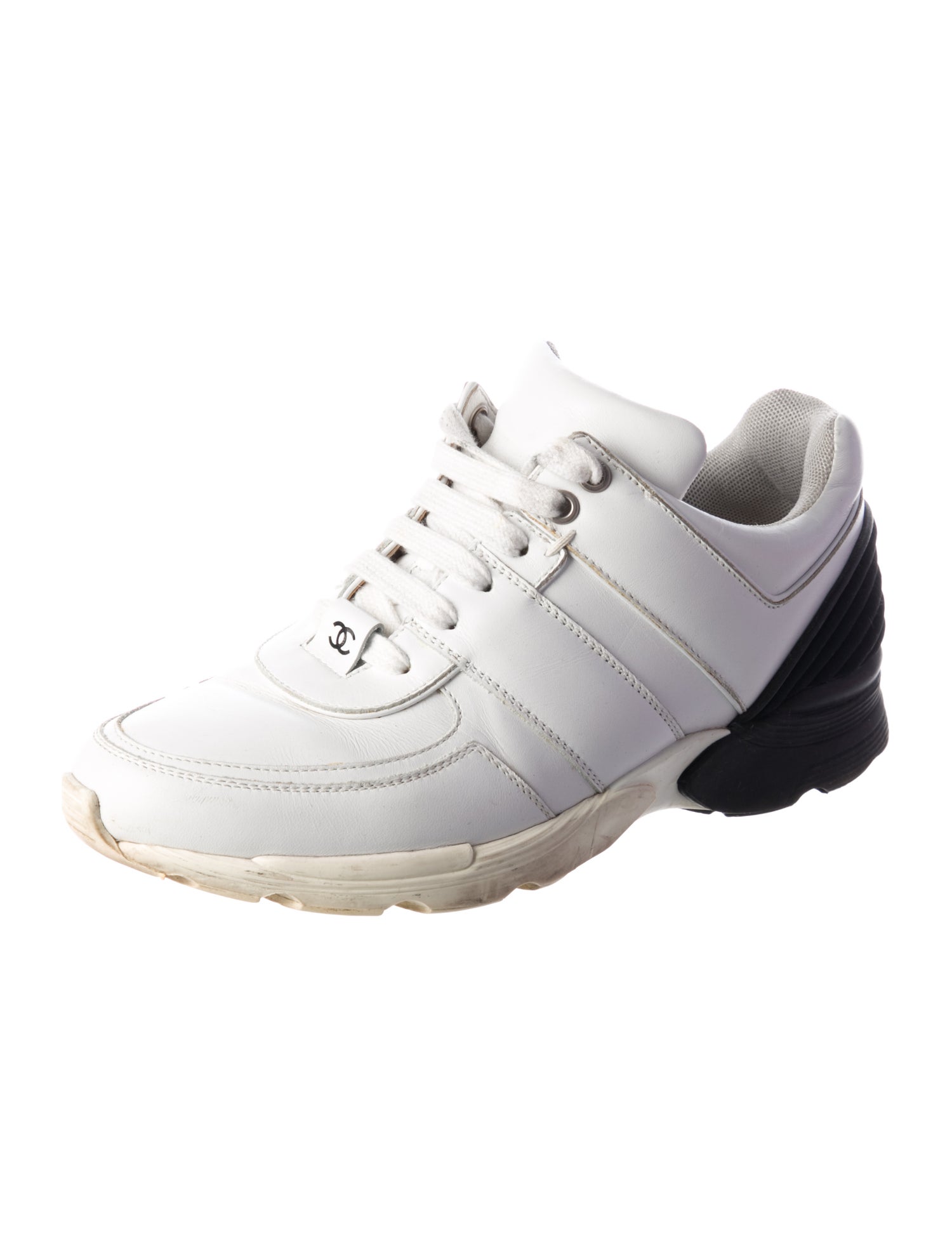 Chanel Interlocking CC Logo Leather Chunky Sneakers