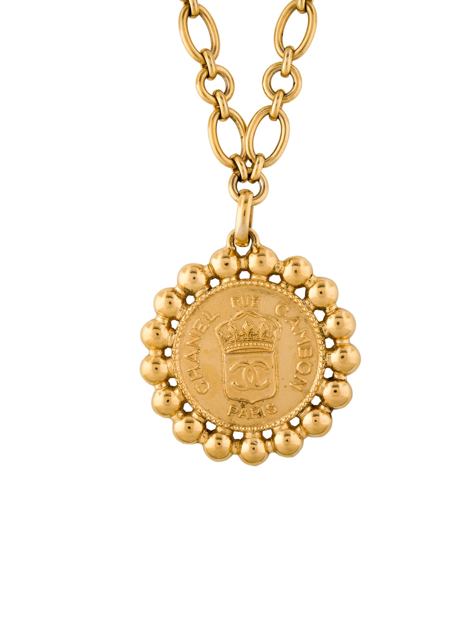 Chanel Vintage CC Rue Cambon Pendant Necklace