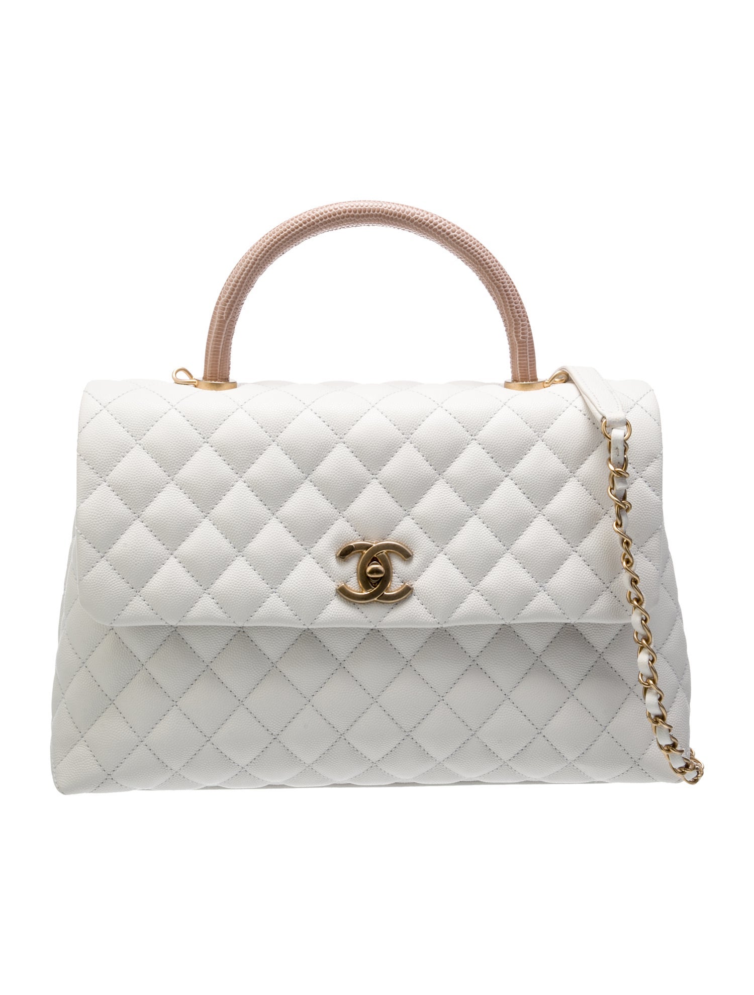Chanel Lizard-Trimmed Medium Coco Handle Bag w/Tags