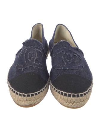 Chanel Interlocking CC Logo Canvas Espadrilles