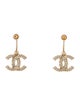 Chanel Strass CC Drop Earrings