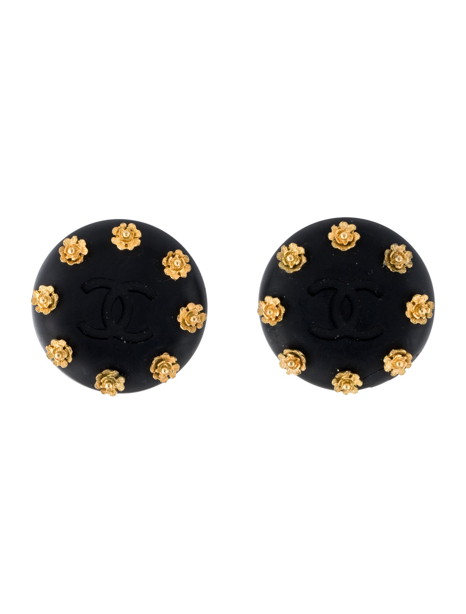Chanel Vintage Resin CC Clip-On Earrings