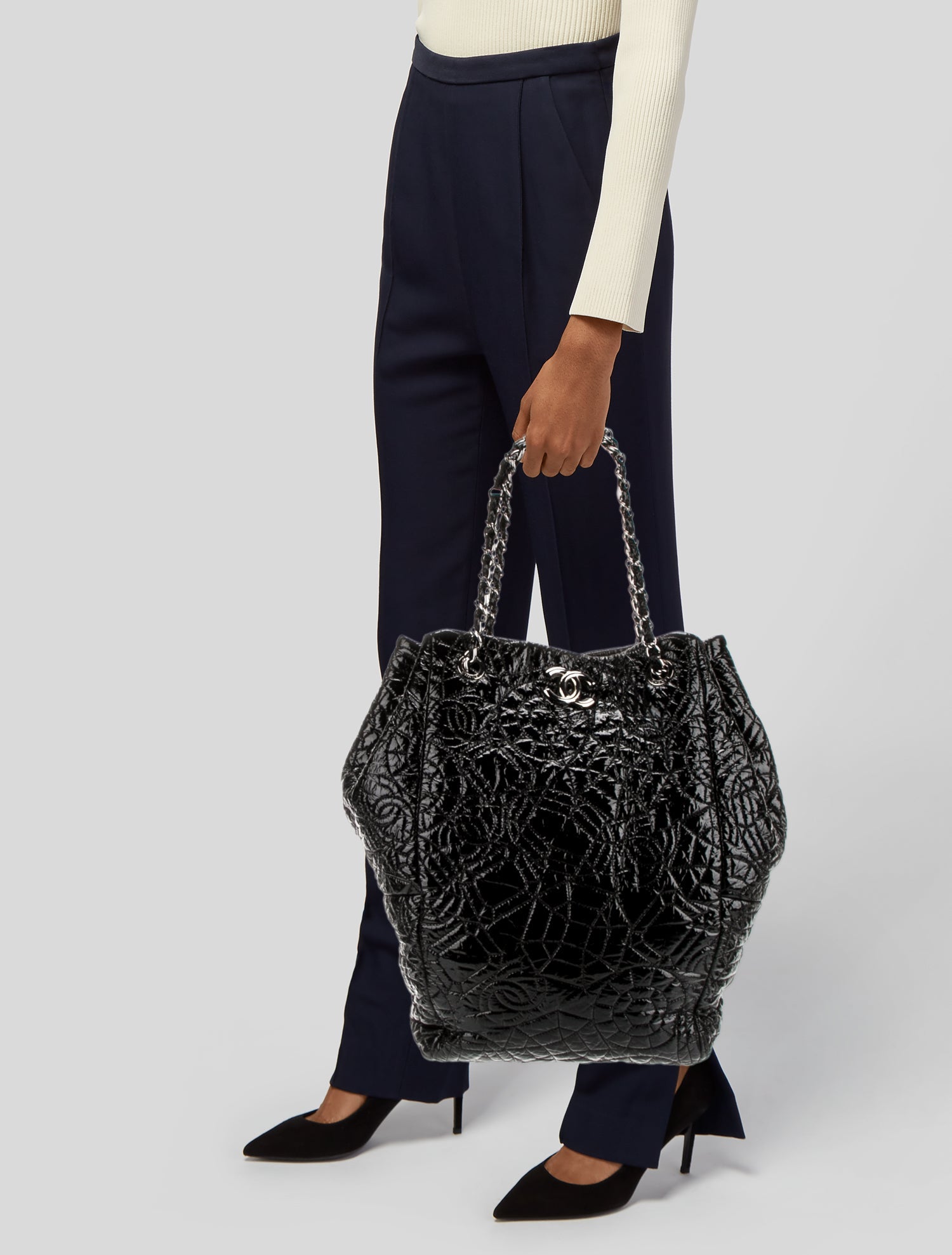 Chanel Graphic Edge Accordion Tote