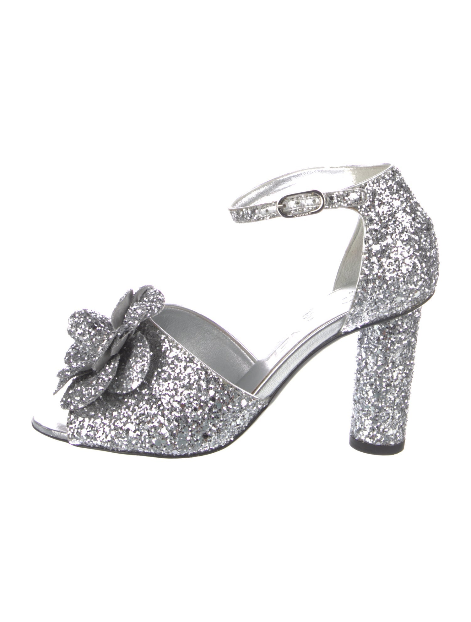 Chanel Interlocking CC Logo Glitter Sandals