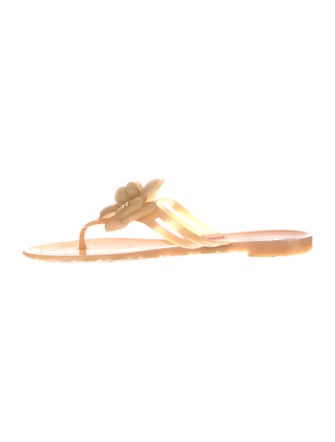 Chanel Interlocking CC Logo Rubber Flip Flops