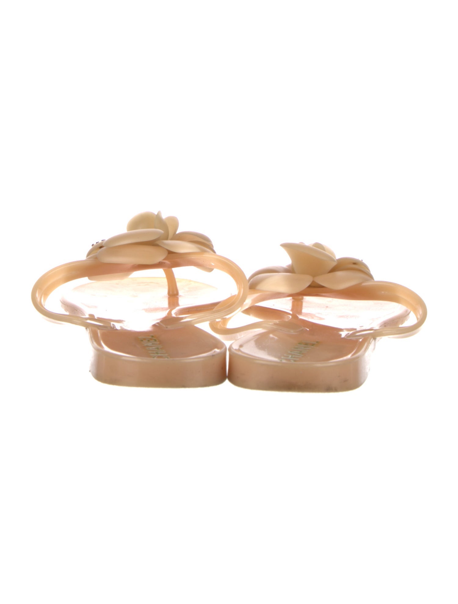 Chanel Interlocking CC Logo Rubber Flip Flops