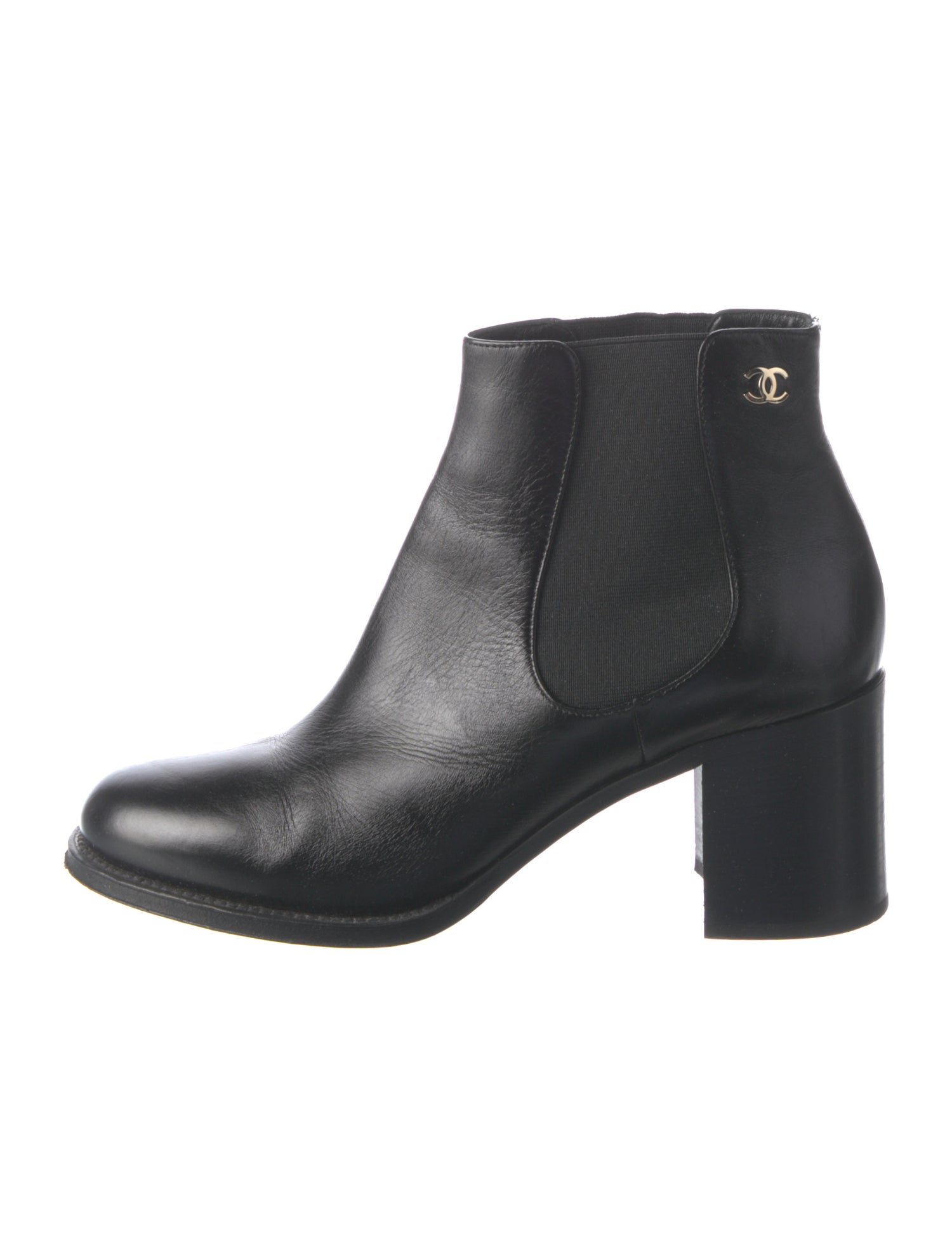 Chanel 2017 Interlocking CC Logo Chelsea Boots