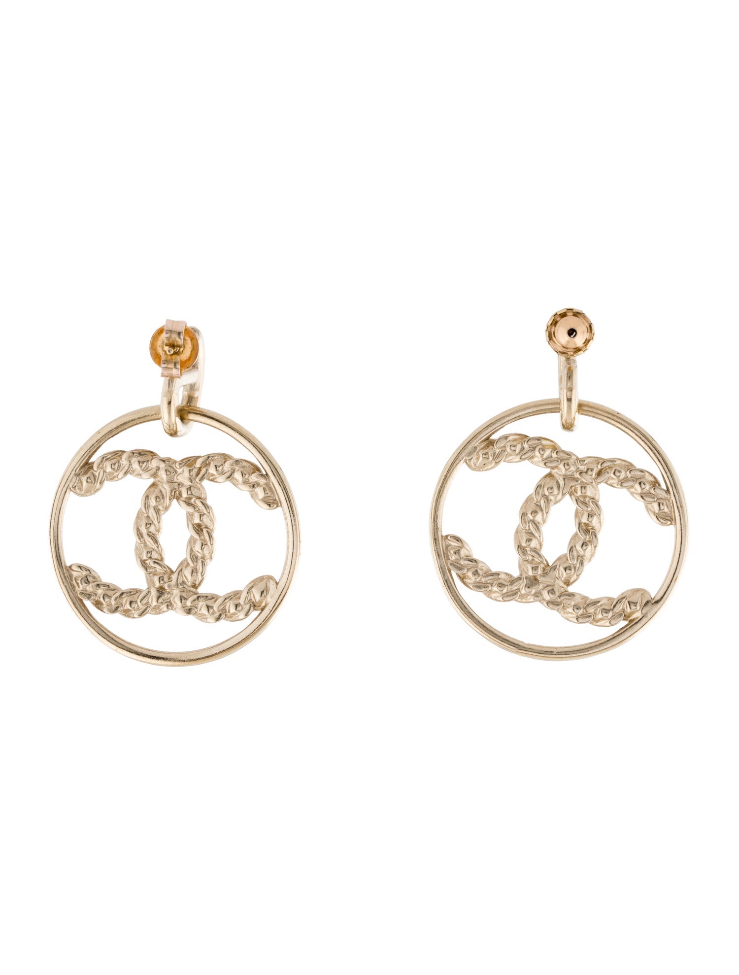 Chanel Strass CC Drop Earrings
