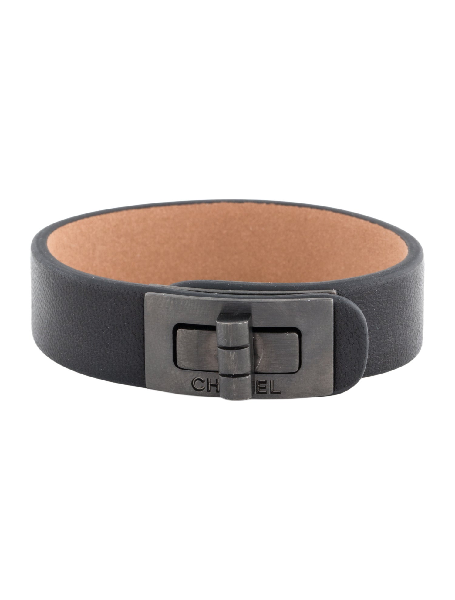 Chanel Leather Turnlock Wrap Bracelet