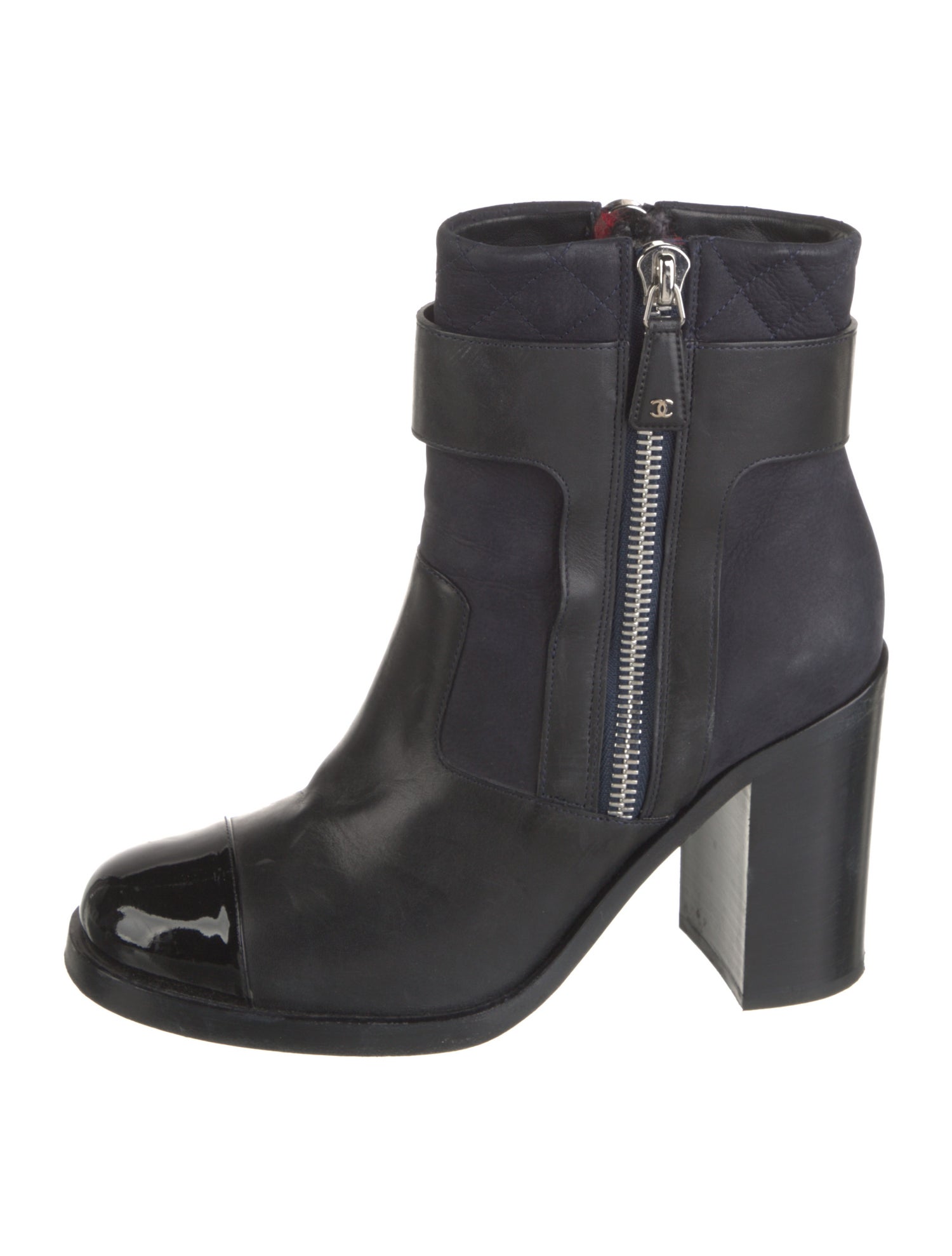 Chanel Interlocking CC Logo Leather Boots