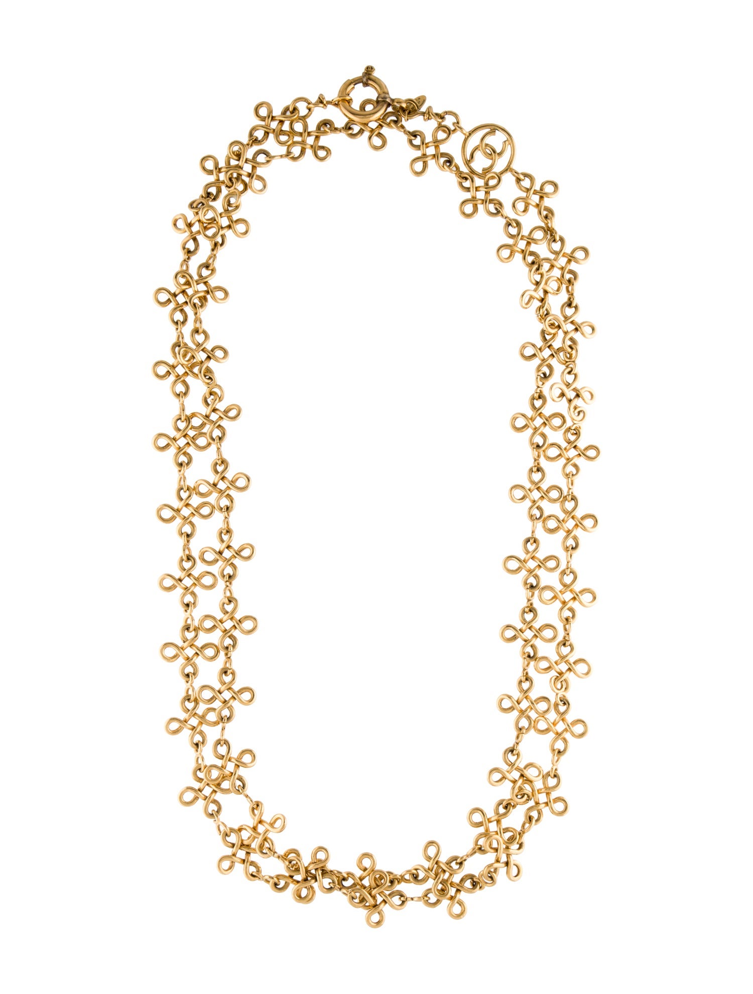 Chanel Vintage Infinity Knot CC Long Chain Necklace