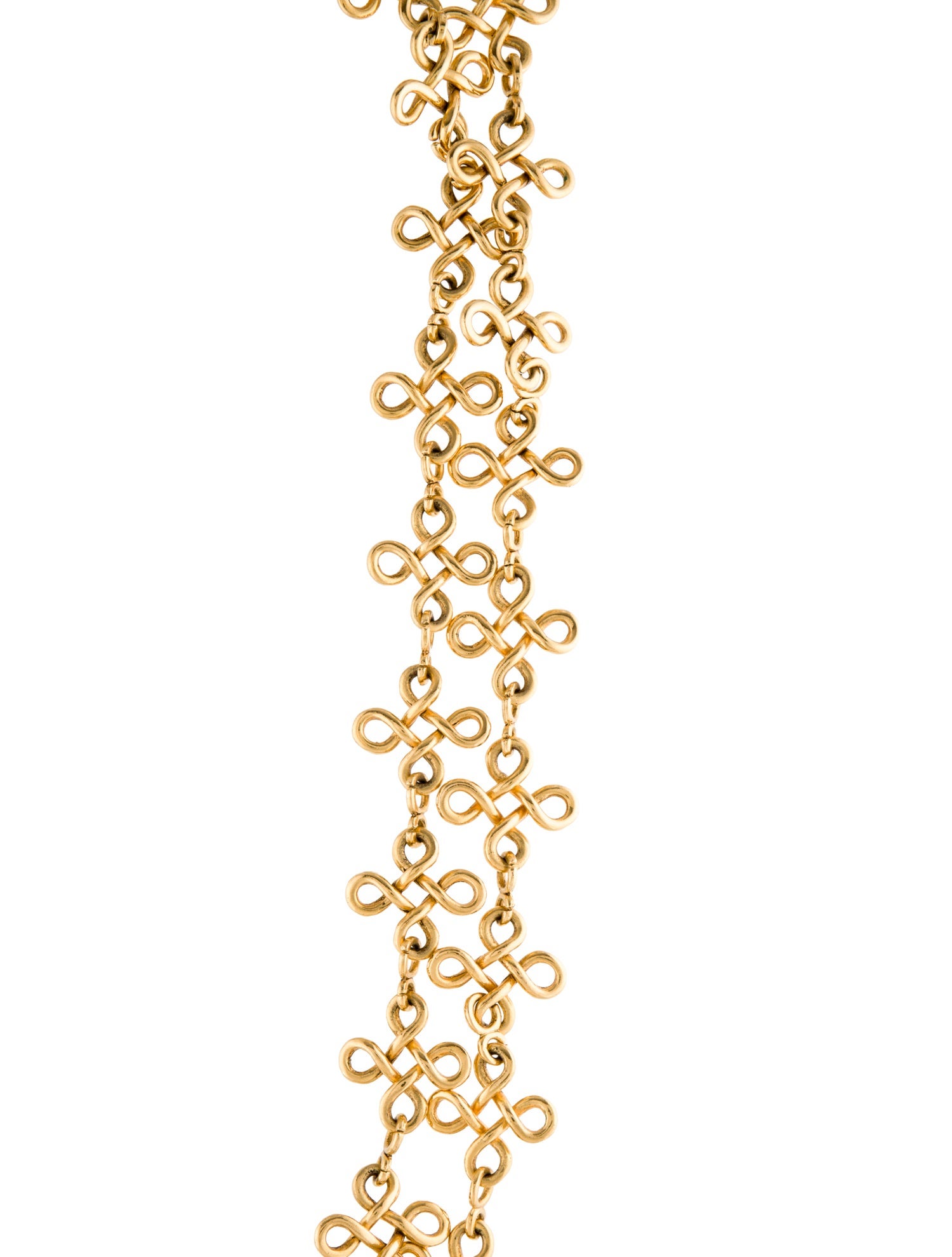 Chanel Vintage Infinity Knot CC Long Chain Necklace