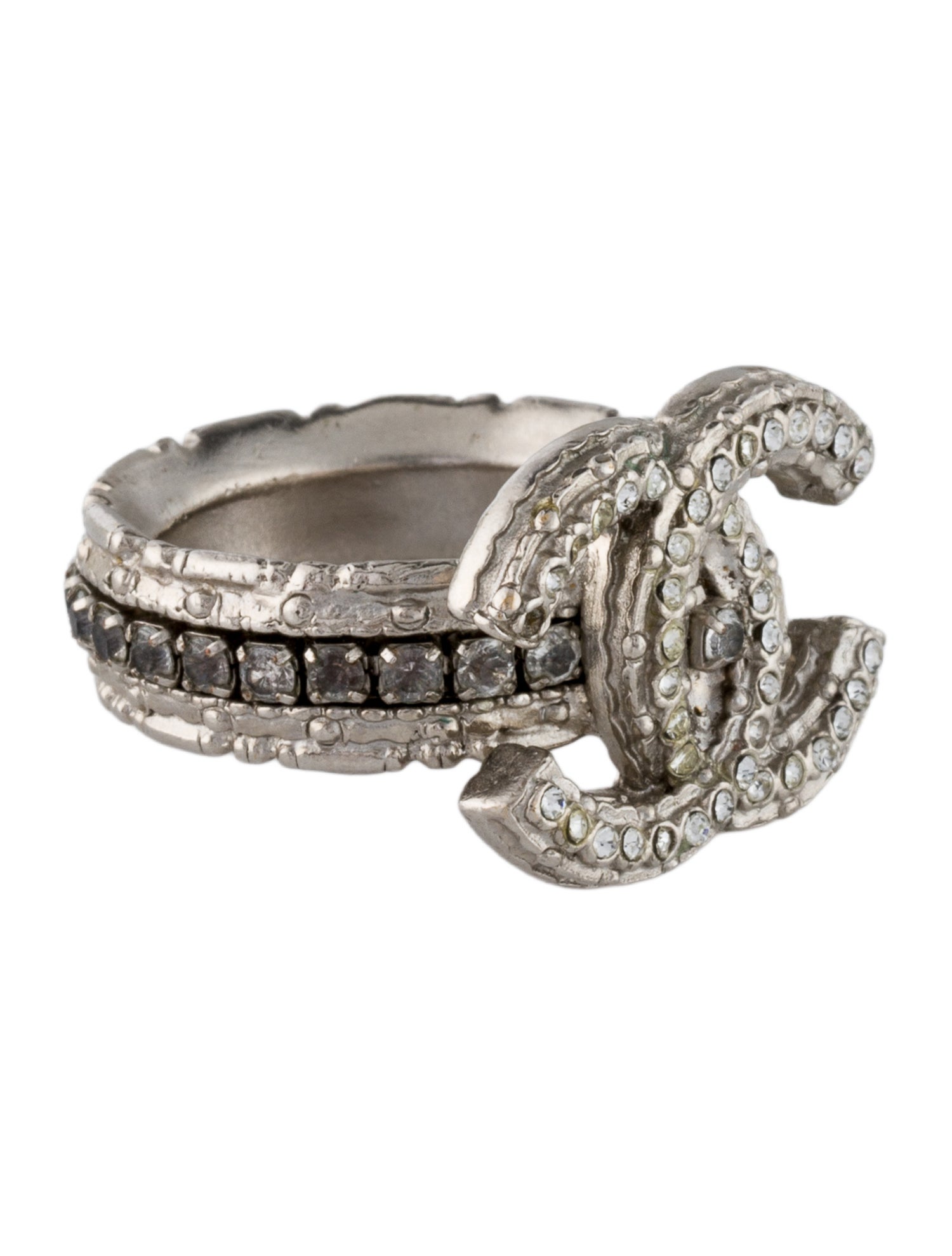 Chanel Strass CC Cocktail Ring