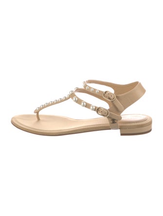 Chanel 2016 Interlocking CC Logo T-Strap Sandals