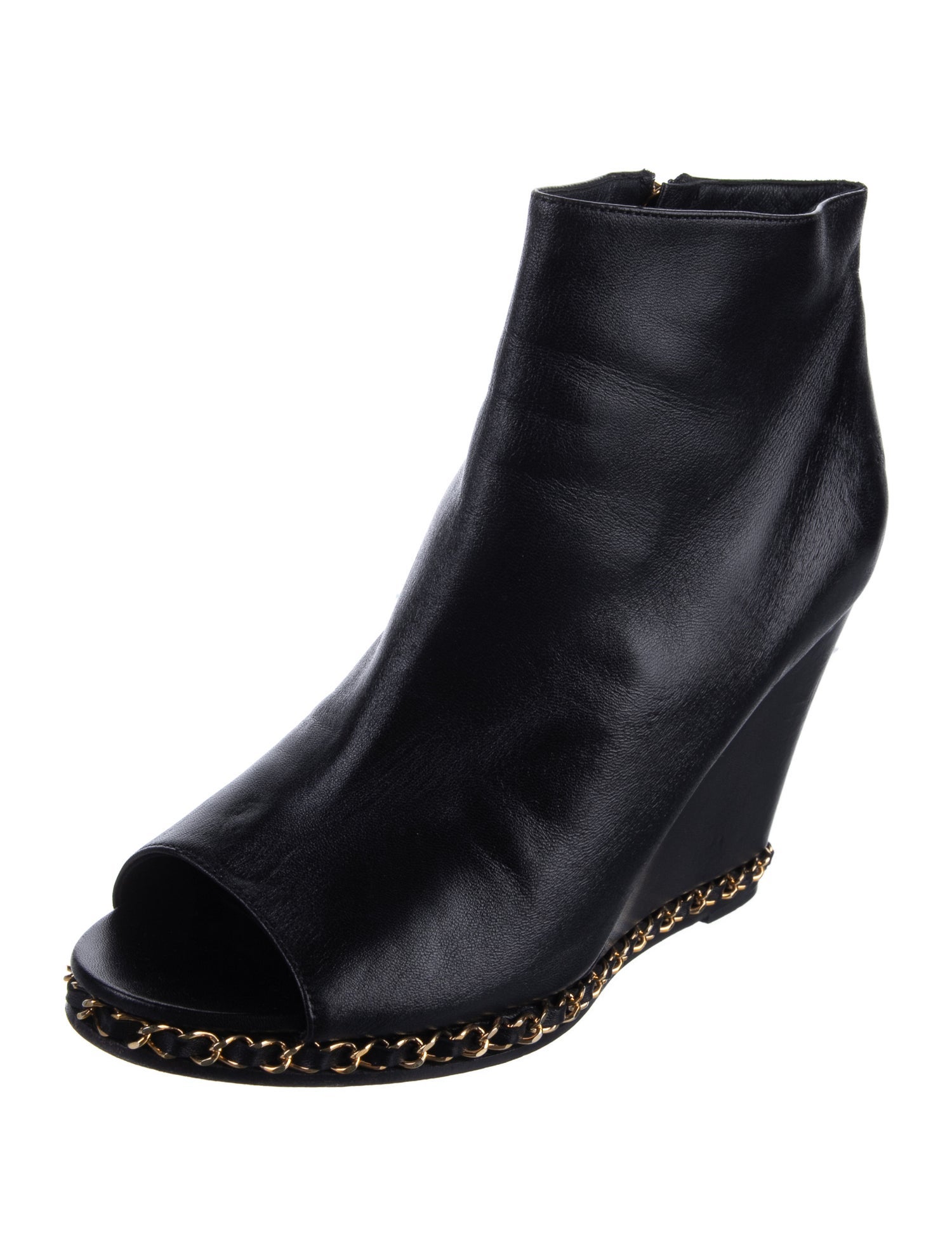 Chanel Interlocking CC Logo Leather Mules