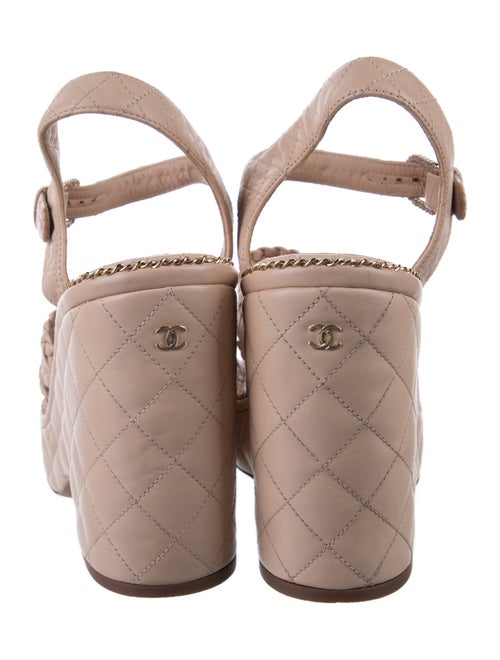 Chanel Interlocking CC Logo Leather Sandals