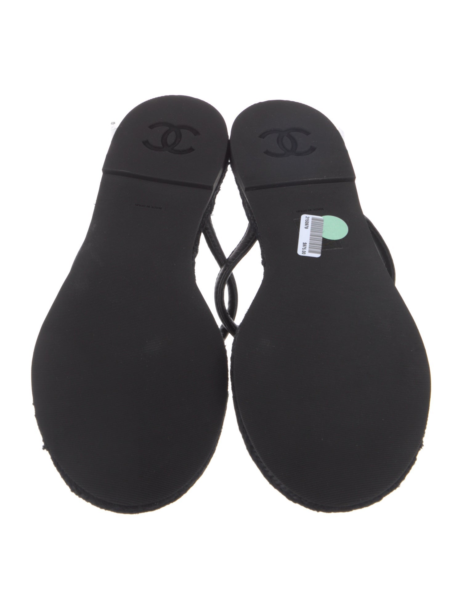 Chanel 2025 Interlocking CC Logo Flip Flops