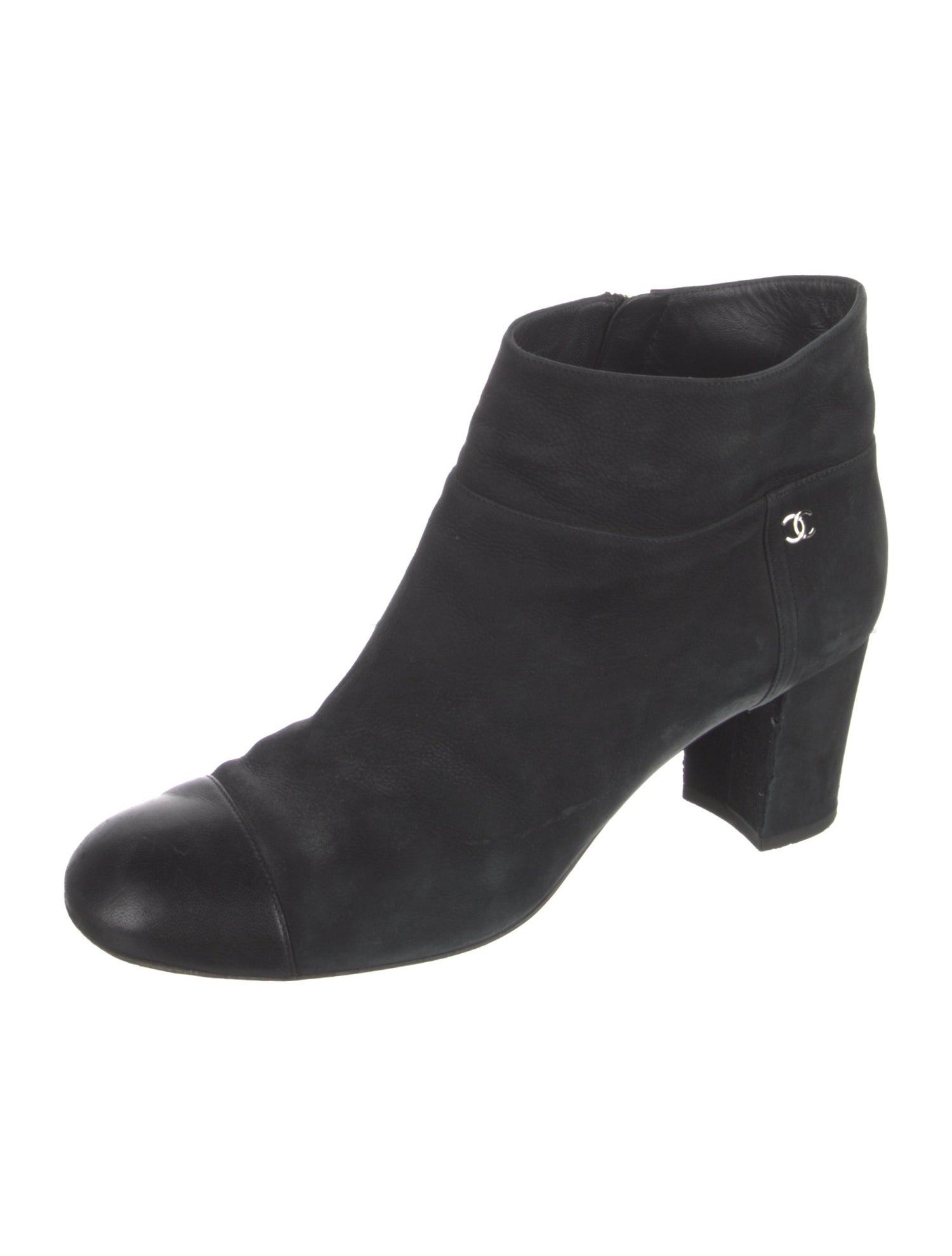 Chanel Interlocking CC Logo Nubuck Boots