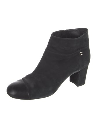 Chanel Interlocking CC Logo Nubuck Boots