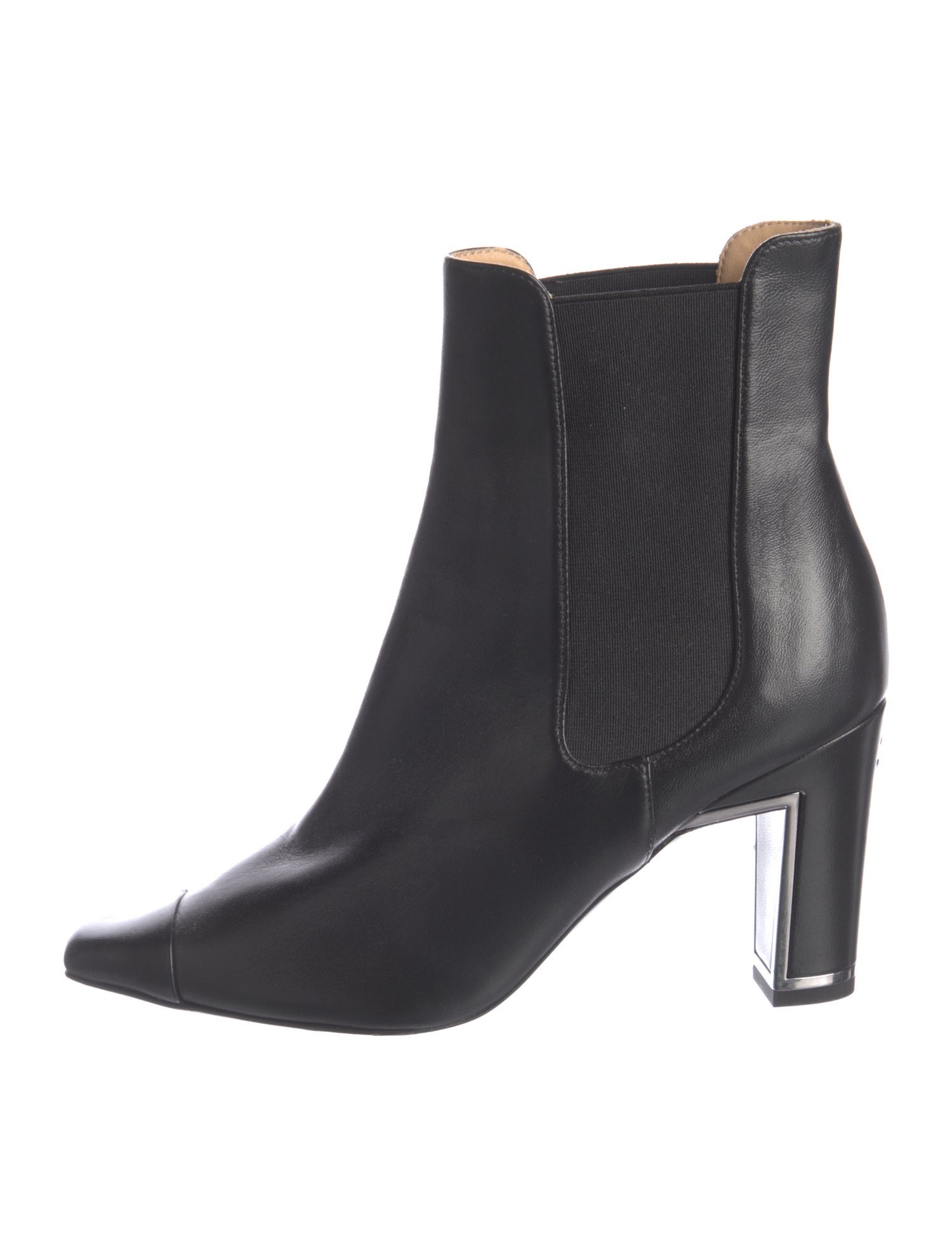 Chanel Interlocking CC Logo Leather Chelsea Boots