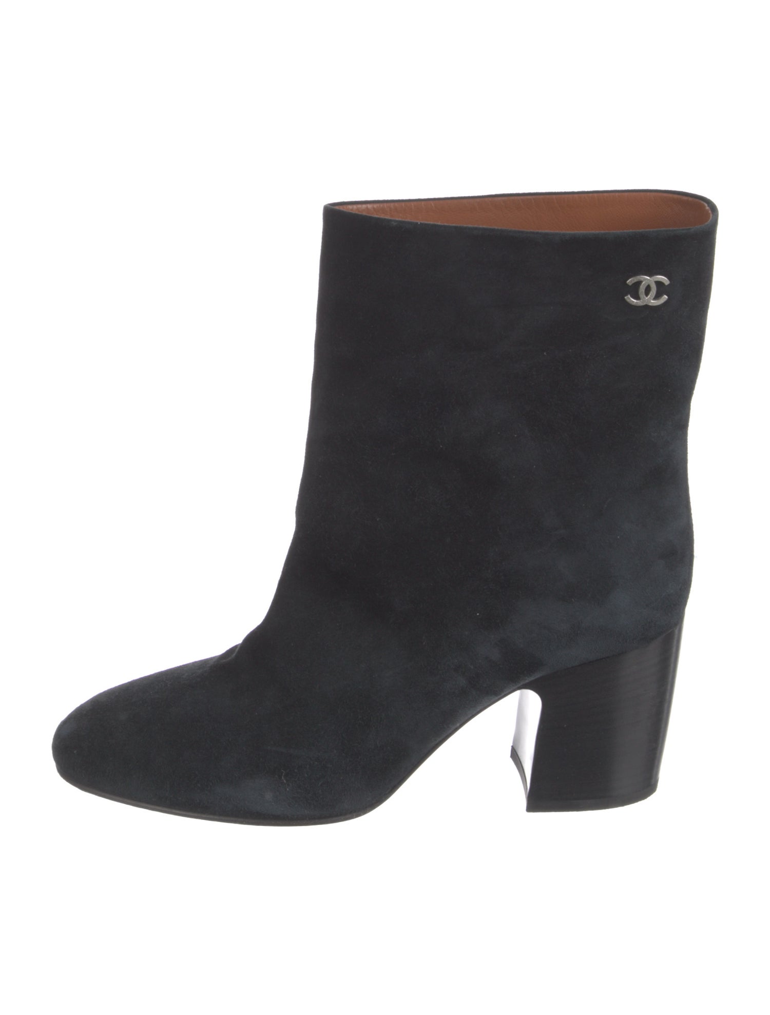 Chanel Interlocking CC Logo Suede Boots