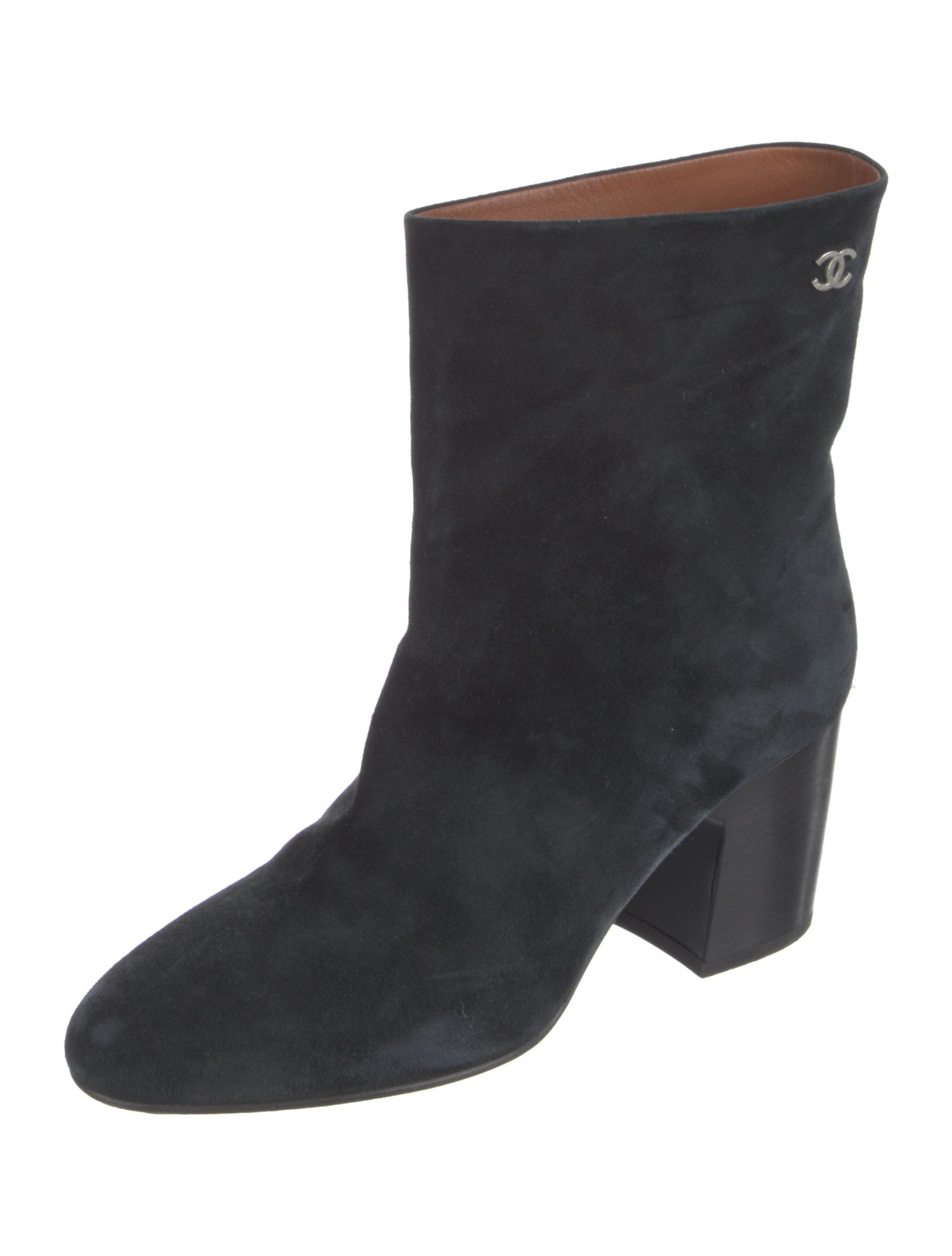 Chanel Interlocking CC Logo Suede Boots