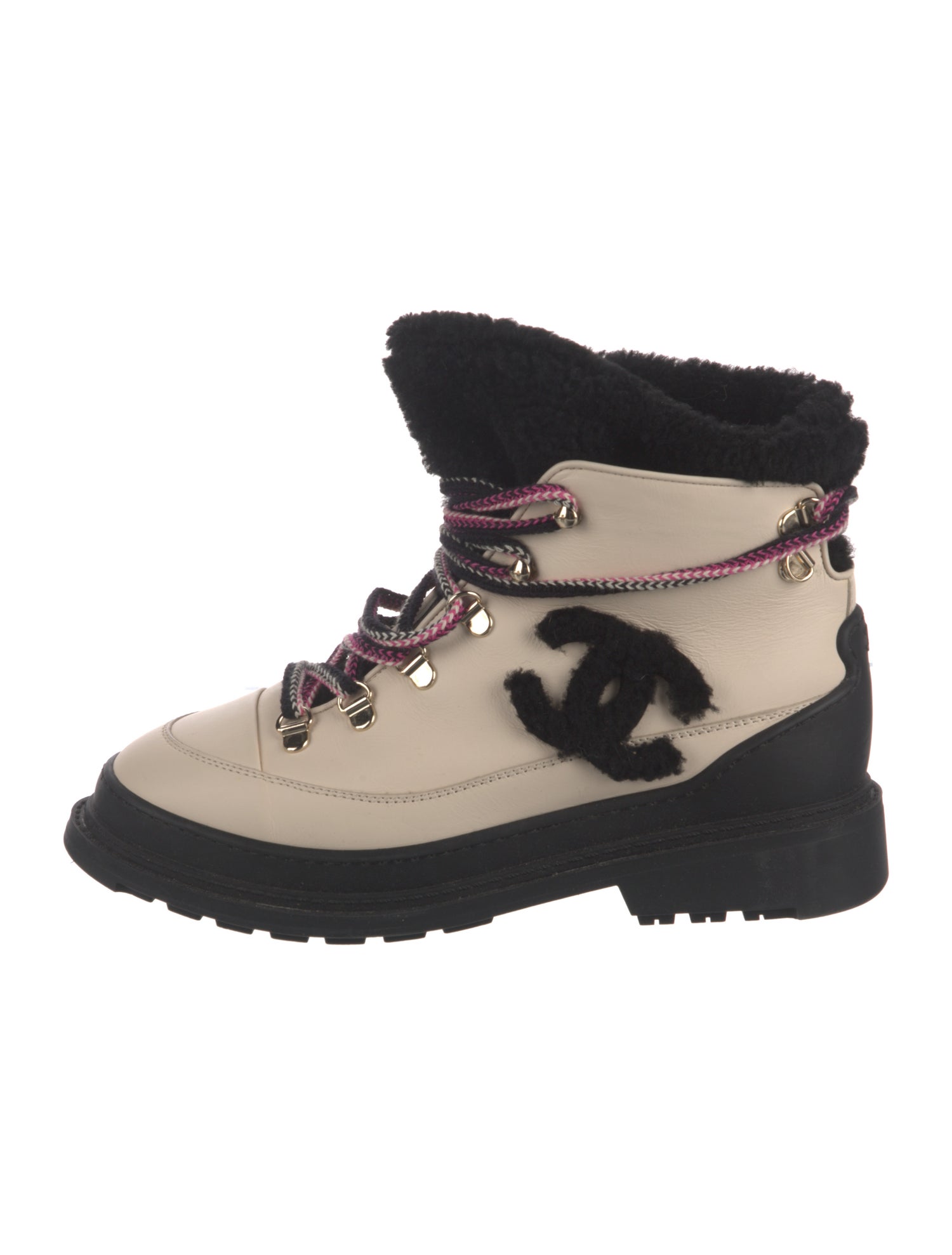 Chanel 2019 Interlocking CC Logo Combat Boots