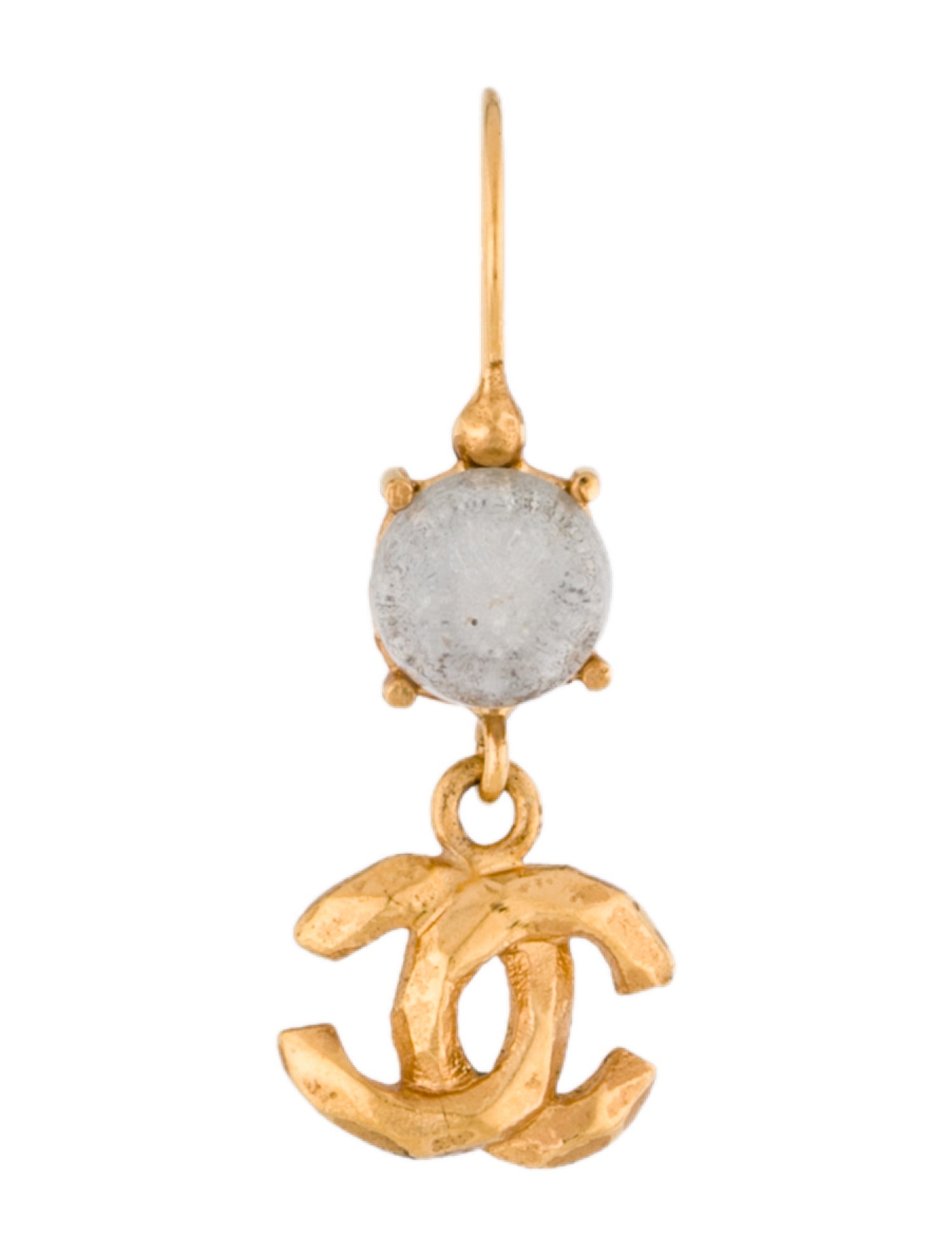 Chanel Vintage Resin CC Single Drop Earring