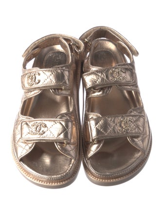Chanel Gate No. 5 'Dad' Interlocking CC Logo Slingback Sandals