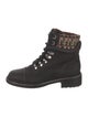 Chanel Interlocking CC Logo Leather Combat Boots