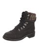 Chanel Interlocking CC Logo Leather Combat Boots