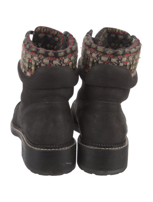 Chanel Interlocking CC Logo Leather Combat Boots