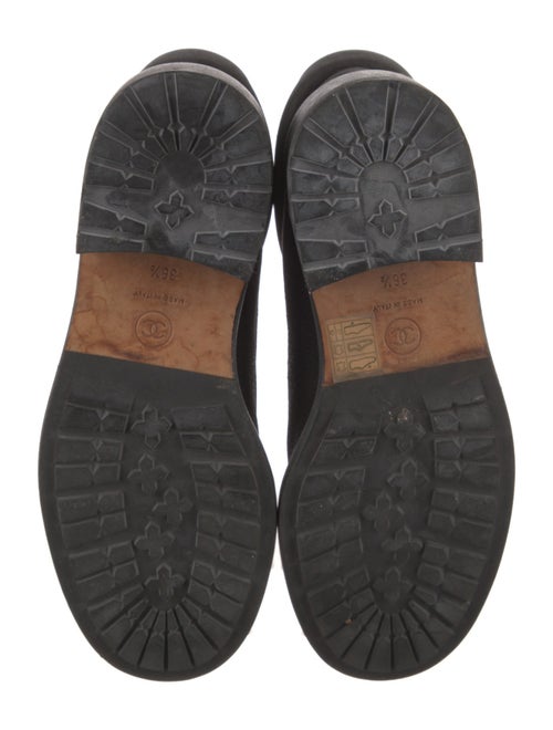 Chanel Interlocking CC Logo Leather Combat Boots