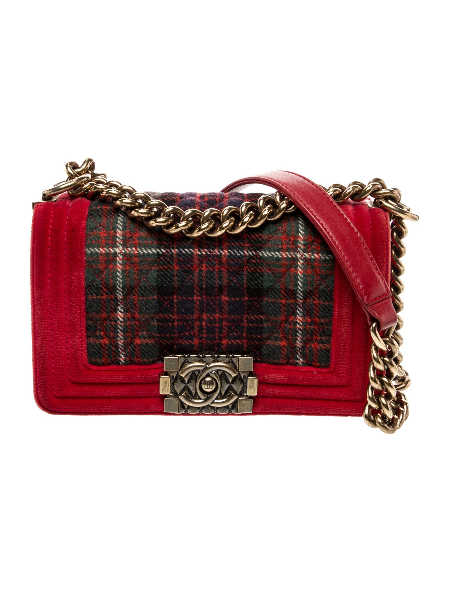 Chanel Paris-Edinburg Small Tartan Boy Bag