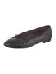 Chanel Interlocking CC Logo Leather Ballet Flats