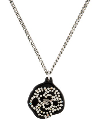 Chanel Resin & Strass CC Pendant Necklace
