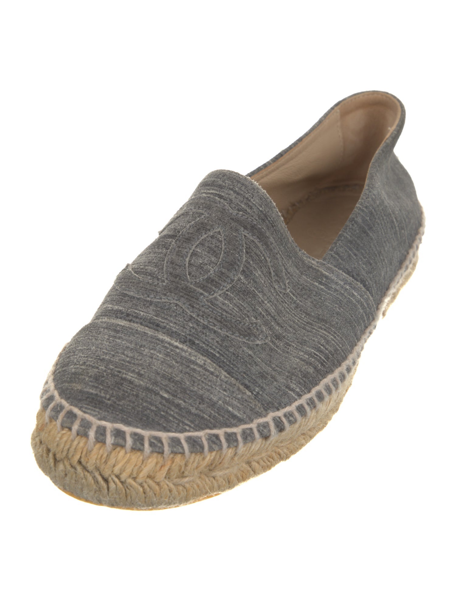 Chanel Interlocking CC Logo Suede Espadrilles