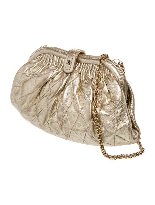Chanel Metallic Frame Clutch w/ Chain