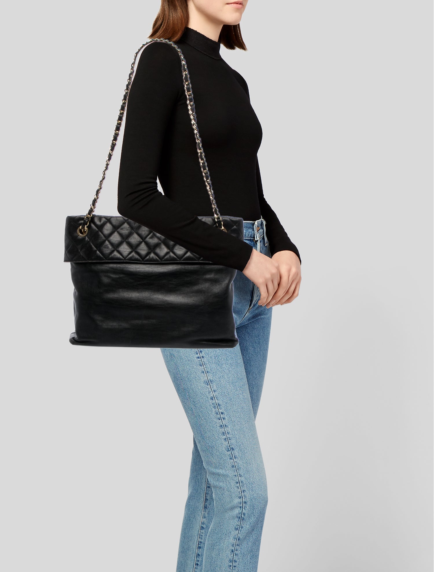 Chanel Quilted Shopping Tote