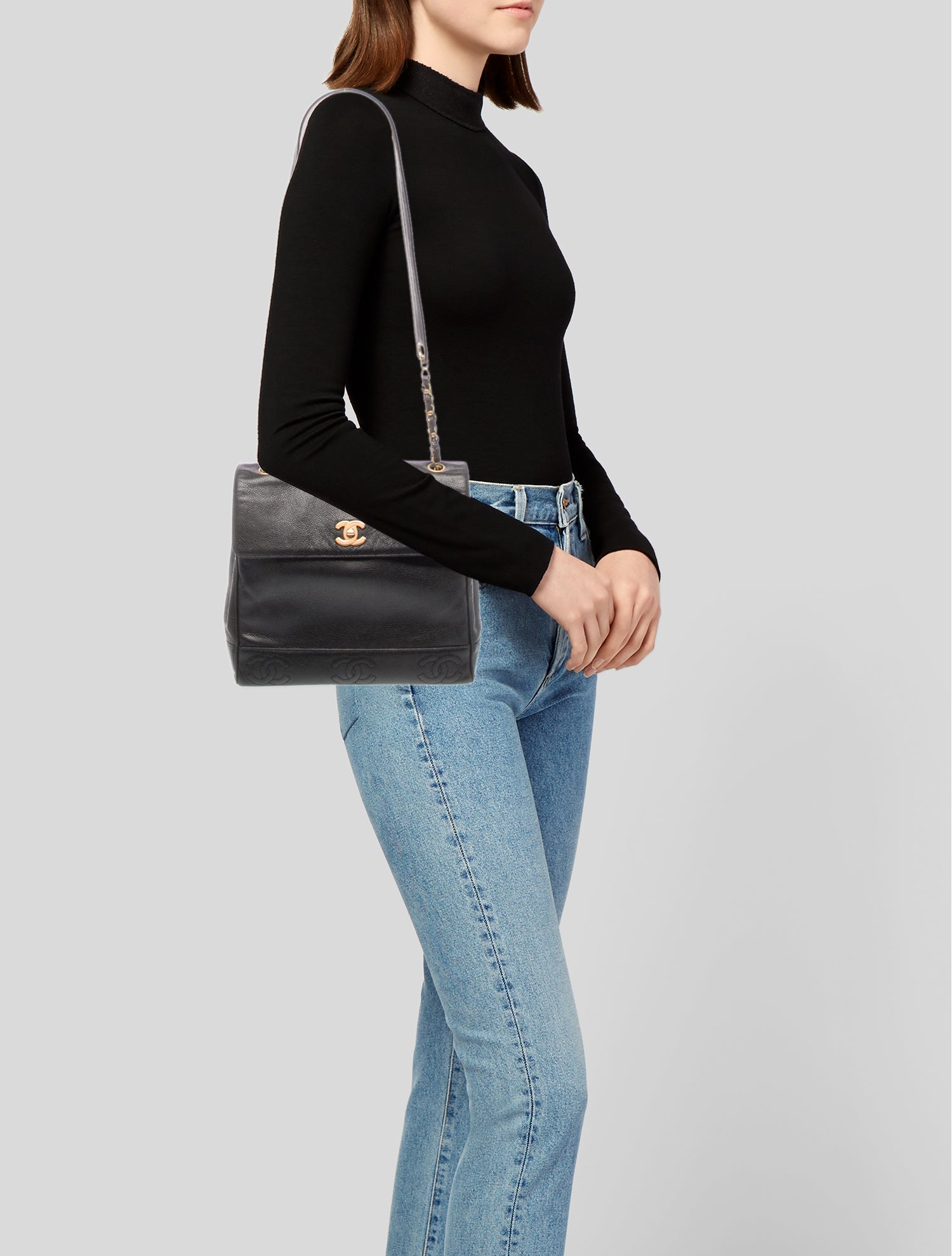 Chanel Vintage Caviar CC Shoulder Bag