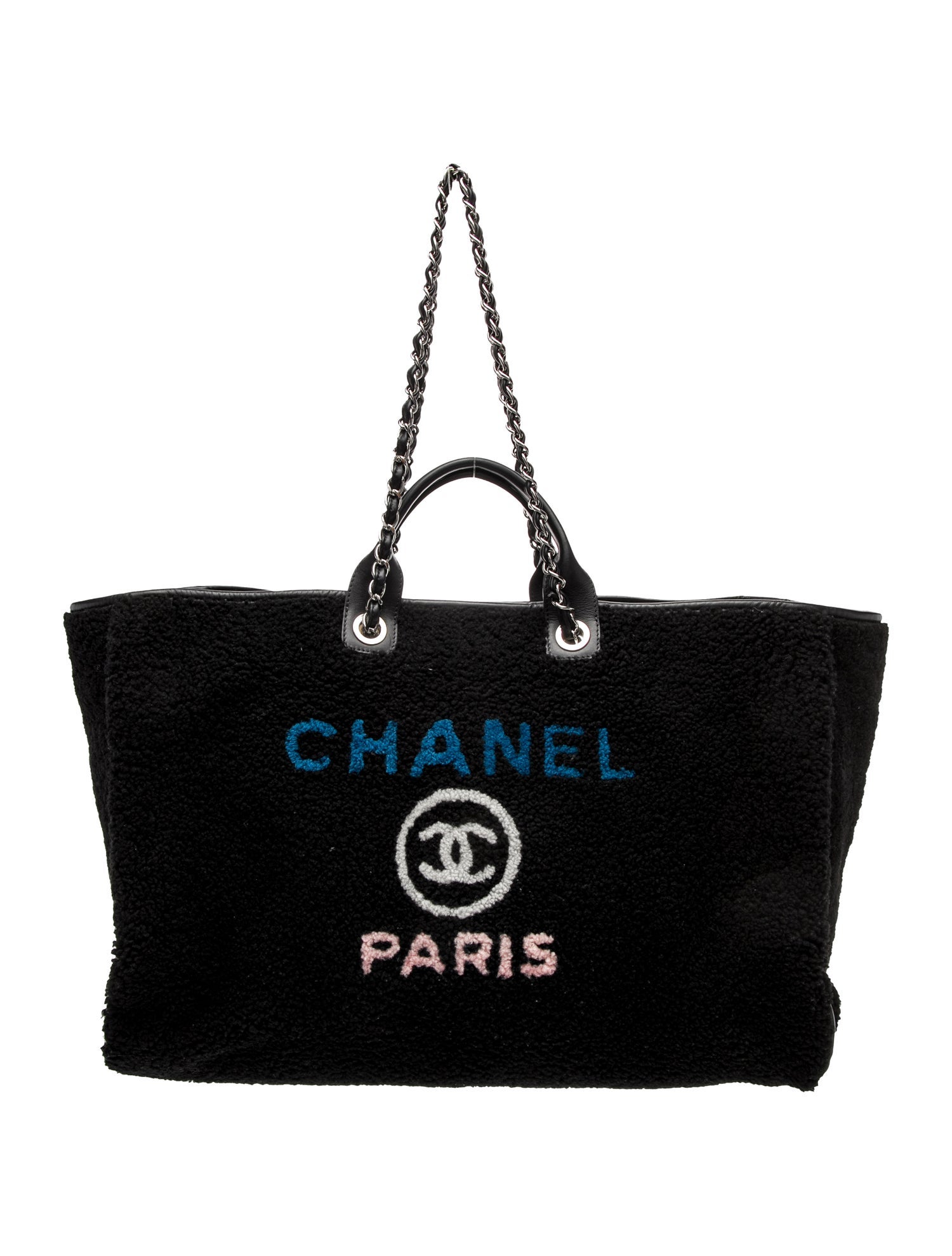 Chanel XL Shearling Deauville Tote