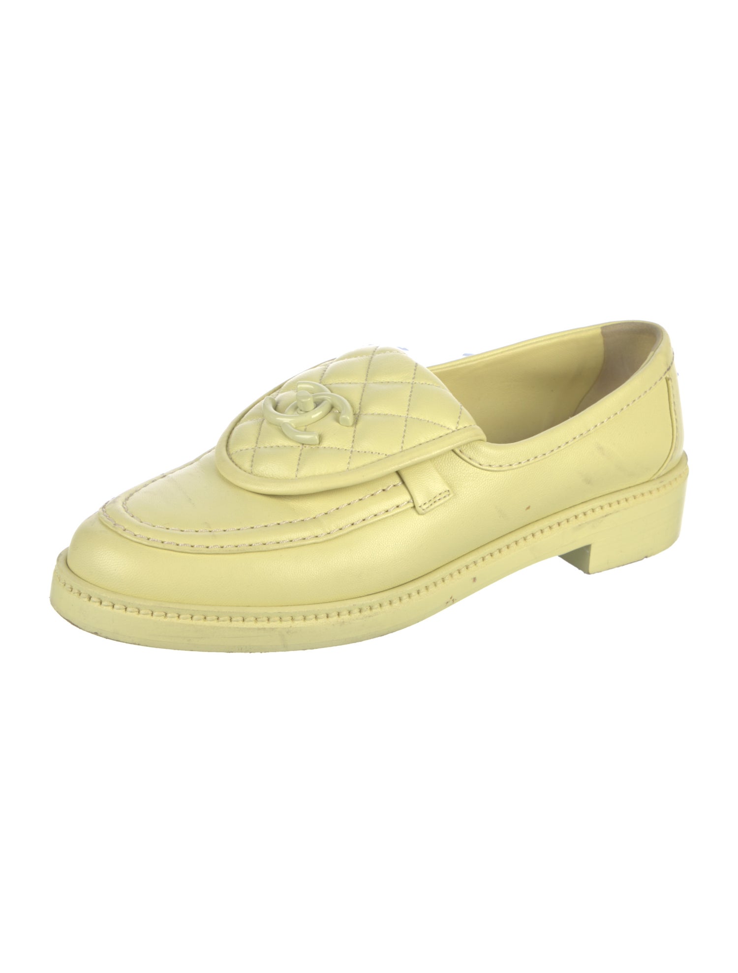 Chanel Interlocking CC Logo Leather Loafers