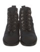 Chanel Interlocking CC Logo Canvas Combat Boots