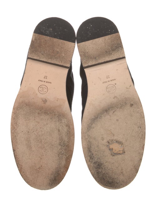 Chanel Interlocking CC Logo Canvas Combat Boots