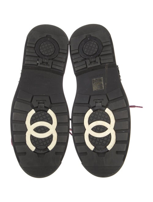 Chanel Interlocking CC Logo Leather Lace-Up Boots